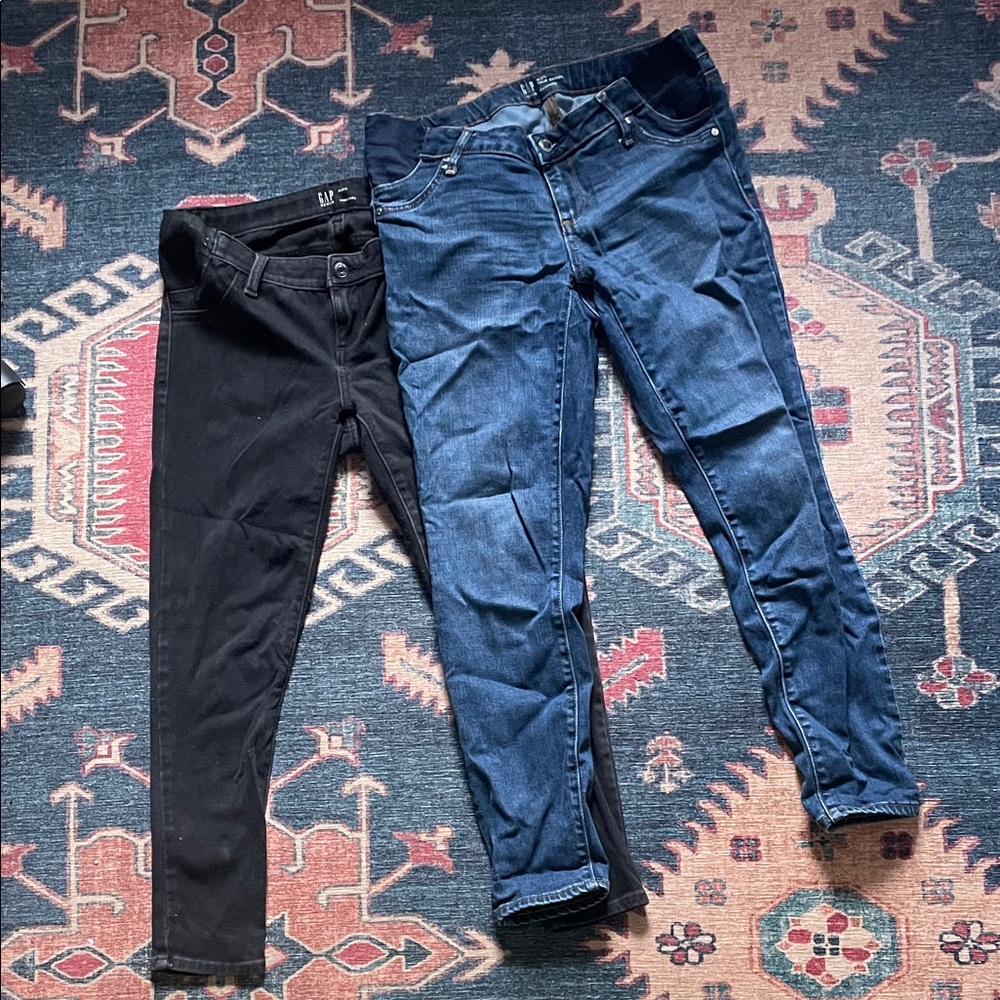 GAP Maternity Women's Skinny Jeans in Black and Blue